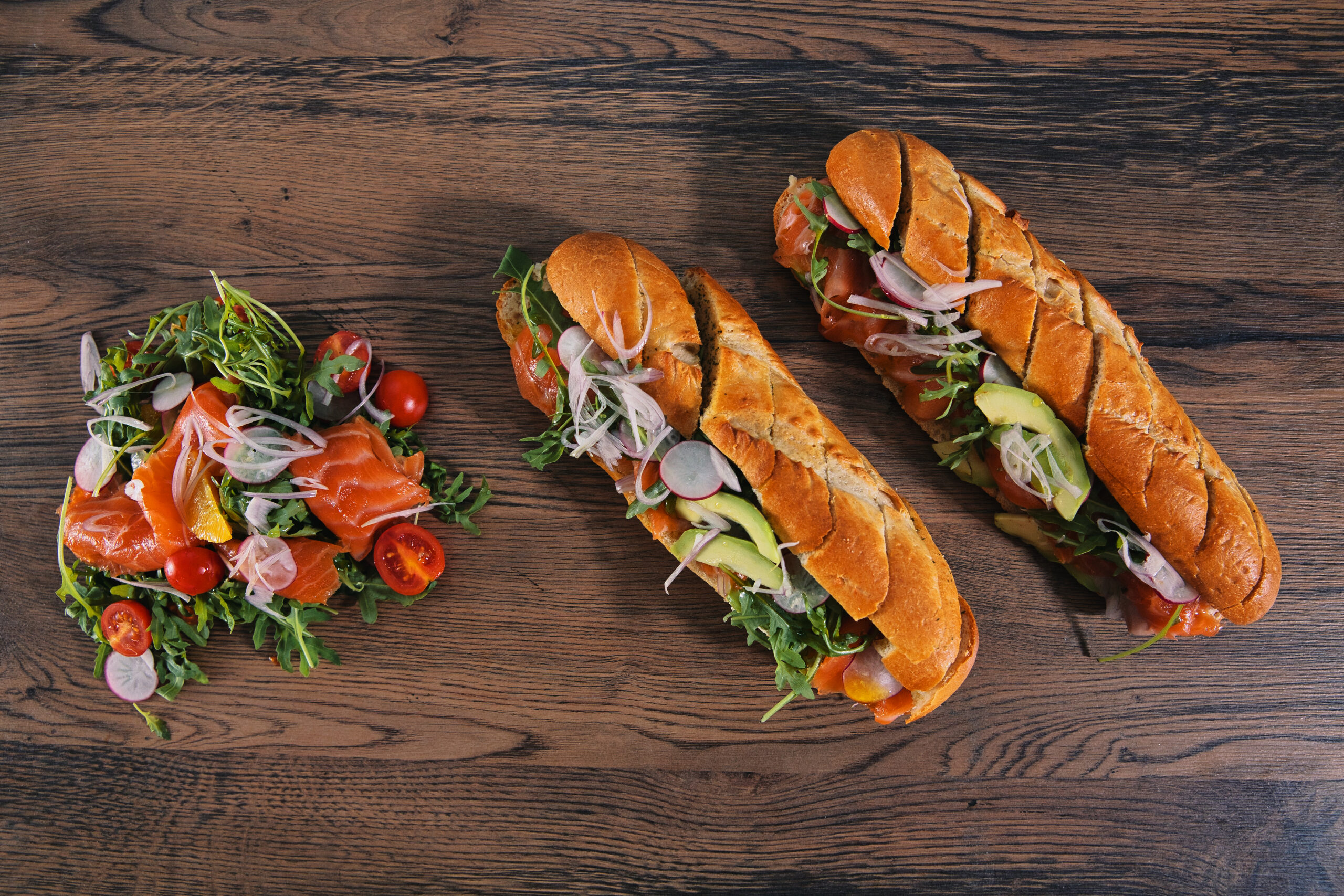 Smoked Salmon & Avocado Baguette